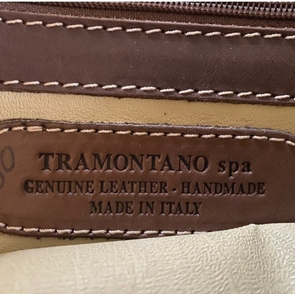 Tramontano Napoli Italian handmade brown 100% genuine Leather Tote - Picture 3 of 5